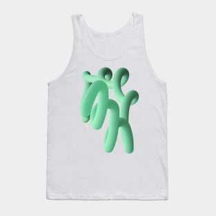 Fluid geometric green abstract shape worm Tank Top